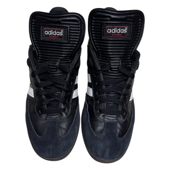 ADIDAS SAMBA Leather 3 Stripes Casual Black Sneakers Shoes Trainers Mens 9.5 US - Picture 7 of 9